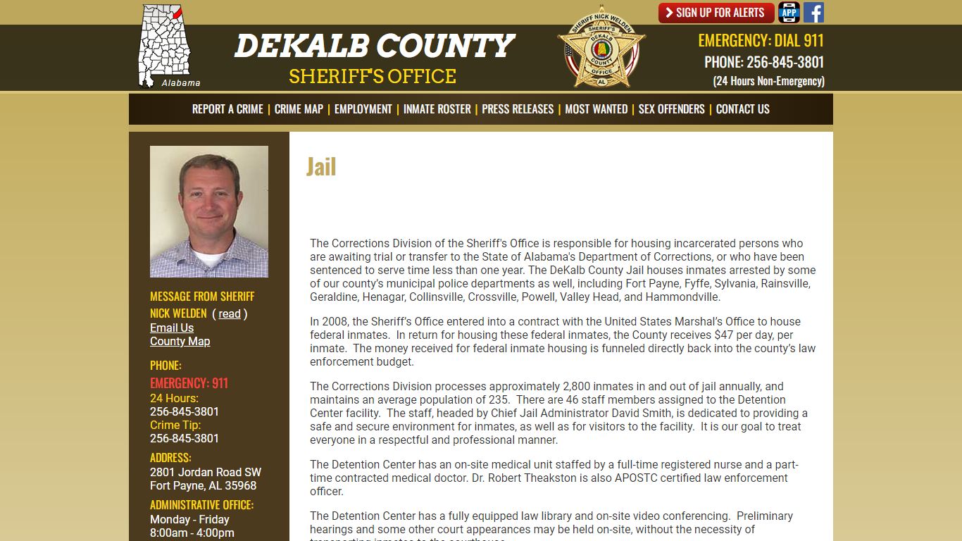 Jail - DeKalb County Sheriff's Office - Fort Payne, Alabama